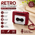 Retro BoomBox Keychain – Record & Play Tunes, Mini Retro Recorder Keychain.