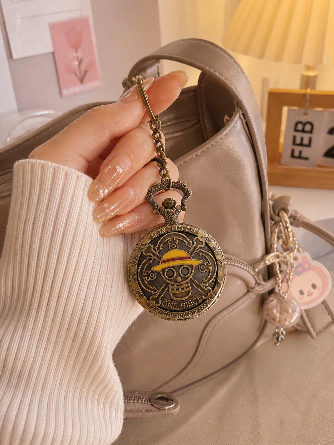 Luffy Anime Pocket Watch – Vintage Straw Hat Chain Watch