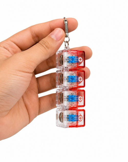 LED Clicky Fidget Keychain | Light Up Mechanical Switch Toy