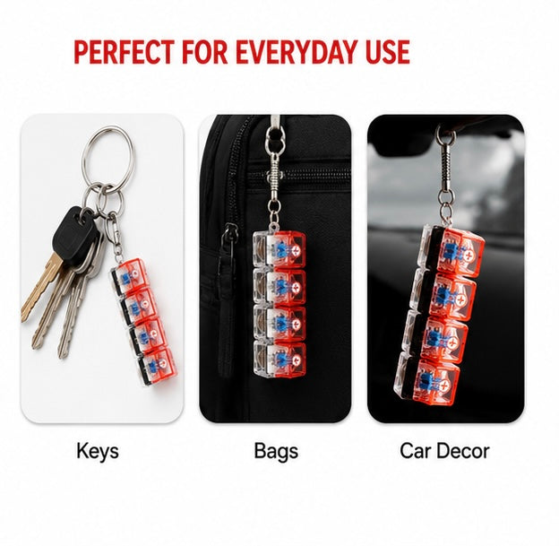 LED Clicky Fidget Keychain | Light Up Mechanical Switch Toy