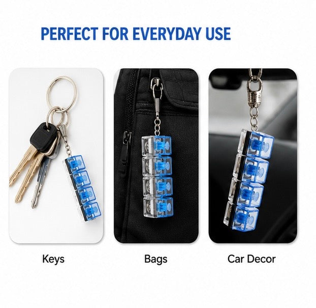 LED Clicky Fidget Keychain | Light Up Mechanical Switch Toy