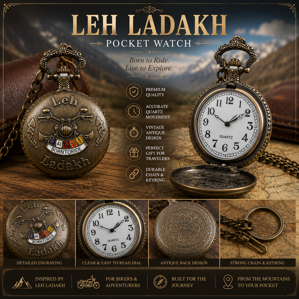 Leh Ladakh Working Quartz Vintage Pocket Watch – Antique Biker Chain Watch