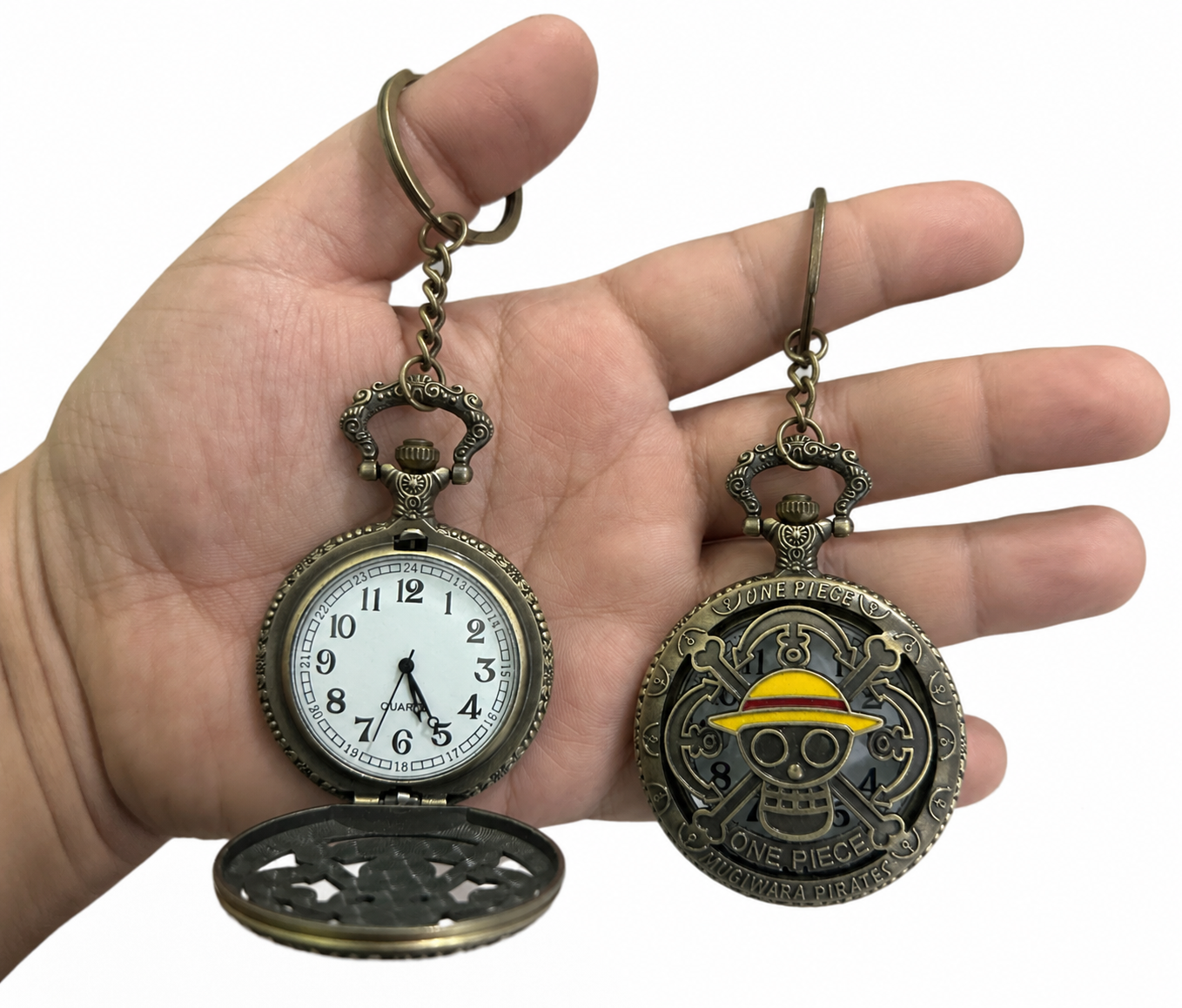 Luffy Anime Pocket Watch – Vintage Straw Hat Chain Watch